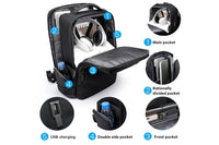 حقيبة بانجي رجالية مقاومة للماء مع منفذ يو اس بي - اسود | BANGE Men Letter Leather Stitching Waterproof Backpack with USB Port – Black