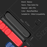 Baseus Peas Cable Clip Black - منظم كابلات مغناطيسي أسود