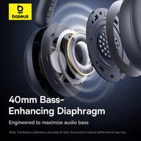 Baseus Bass 35 Max Wireless Headphones Grey | سماعات بيسوس باس 35 ماكس لاسلكية رمادي