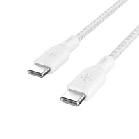 Belkin BoostCharge USB-C bo USB-C Braided Cable 100W PD 2M - Kabloya USB-C bo USB-C bi şarjêrê zêdekirî, ji naylonê pêçayî, hêza 100W, dirêjahiya 2 metreyan