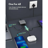 شاحن مكتبي راف باور بتقنية GaN ب 4 منافذ وبقدرة شحن 100 واط | RAVPower RP-PC1042 100W 4-Port GaN PD Desktop Charger