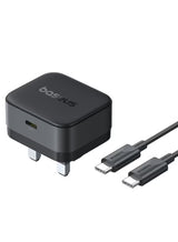 Baseus Palm Charger 1C 20W UK Black with Cable C→iP 1m | شاحن بيسوس بالم 20 واط مع كابل 1 متر