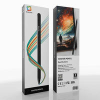 قلم ماستر للمس مع رفض راحة اليد للأندرويد والآيباد - أسود | Master Pencil Stylus with Palm Rejection for Android and iPad - Black