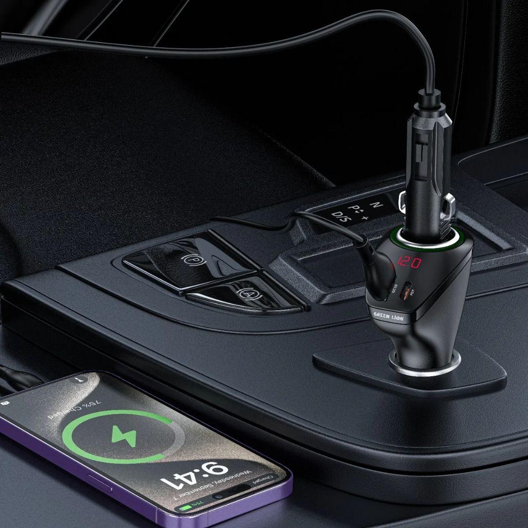 شاحن سيارة جرين لايون power drive بقوة 75 واط - اسود | Green Lion Power Drive 75W Car Charger – Black