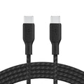 Belkin BoostCharge USB-C bo USB-C Braided Cable 100W PD 2M - Kabloya USB-C bo USB-C bi şarjêrê zêdekirî, ji naylonê pêçayî, hêza 100W, dirêjahiya 2 metreyan