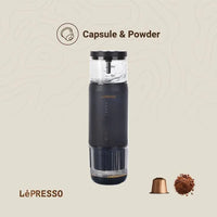 ماكينة إسبريسو محمولة LePresso مع مقياس حرارة حراري – أسود | LePresso Portable Espresso Machine with Thermal Meter – Black