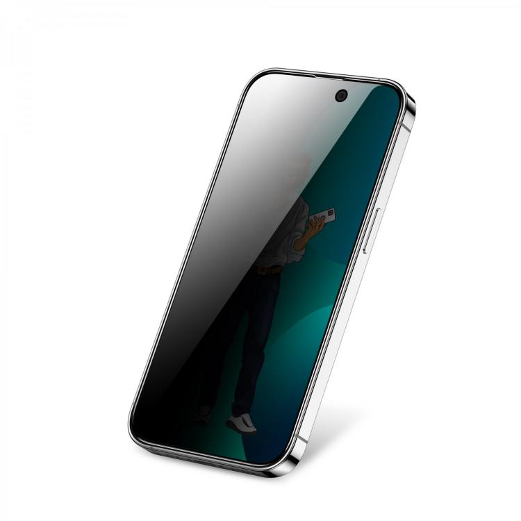 Green Lion 9H Steve Privacy Full Glass Screen Protector for iPhone 14 Pro (6.1") - Black | واقي شاشة جرين ليون ستيف بخاصية الخصوصية لآيفون 14 برو - أسود