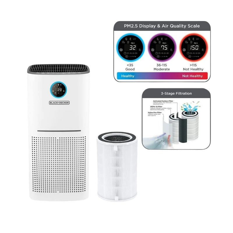 فلتر منقي هواء ثلاثي المراحل من بلاك آند ديكر | Black+Decker Air purifier filter