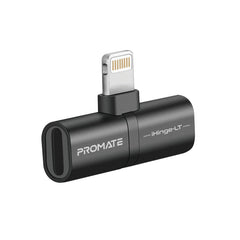 Promate iHinge-LT Black 2-in-1 Lightning audio and charging adapter - main view