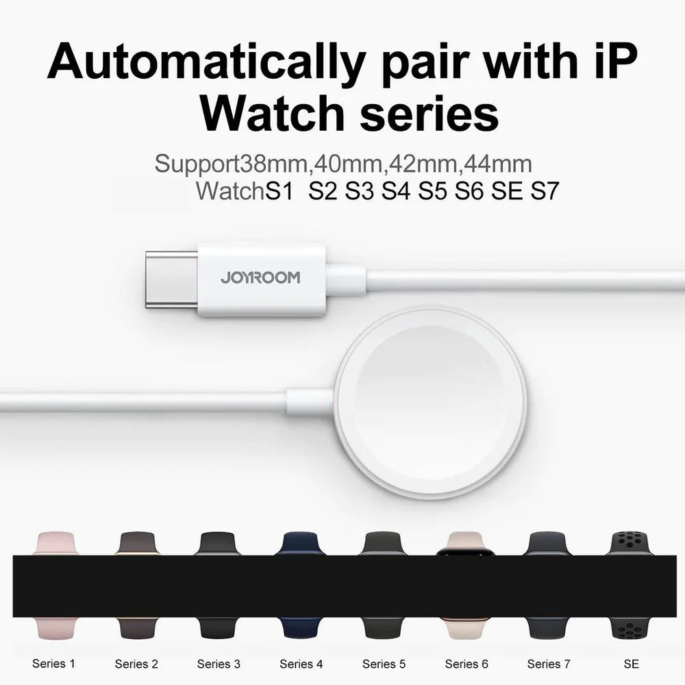 Şarjêra Magnetîk a JOYROOM S-IW004 ji Tîpa C bo iWatch - Bilez û Kompakt, Kabloya 1.2m