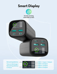 باور بانك راف باور PB208 Ultra بسعة 20,000 مللي امبير وبقدرة شحن 100 واط - اسود | RAVPower PB208 Ultra 20000mAh PD 100W Power Bank - Black