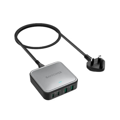 شاحن مكتبي راف باور بتقنية GaN ب 4 منافذ وبقدرة شحن 100 واط | RAVPower RP-PC1042 100W 4-Port GaN PD Desktop Charger