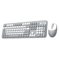 Master Wireless Keyboard Mouse Combo USB Receiver Gray White-Side
