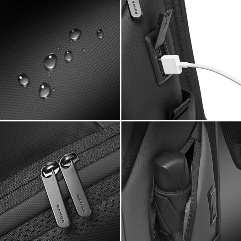 حقيبة ظهر بانجي رادينت للابتوب بحجم 15.6 انش متعددة الاقسام للاعمال - اسود | Bange Radiant 15.6" Business Multi Compartment Laptop Backpack – Black