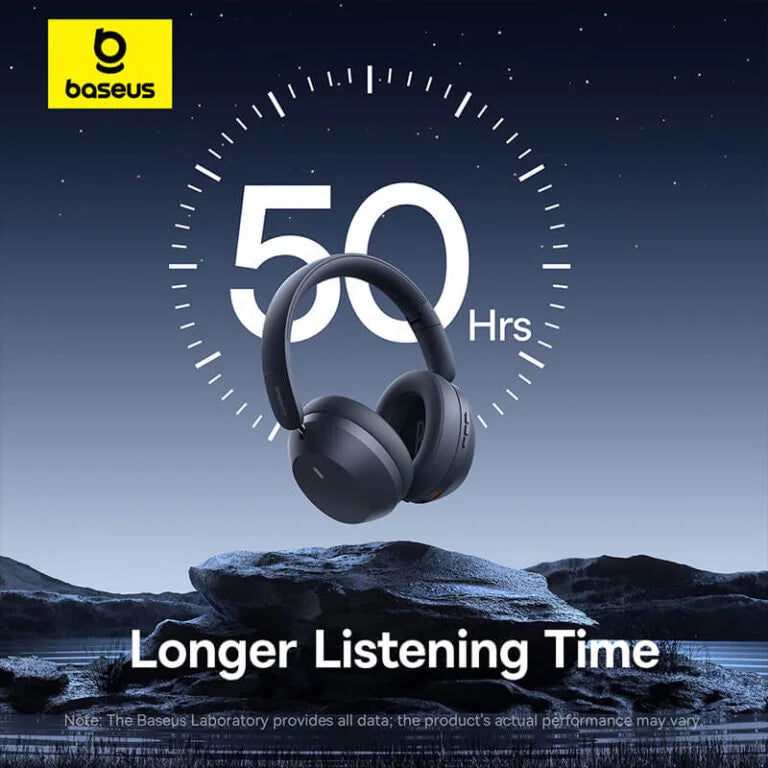 Baseus Bass 35 Max Wireless Headphones Grey | سماعات بيسوس باس 35 ماكس لاسلكية رمادي