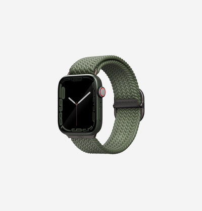 UNIQ Aspen braided stretchable Apple Watch band Dark Olive Green