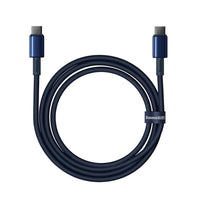 Baseus Tungsten Gold Fast Charging Cable Type-C to Type-C 100W 2m  | كابل تايب سي بيسوس تنجستن جولد شحن سريع 100 واط 2 متر -
