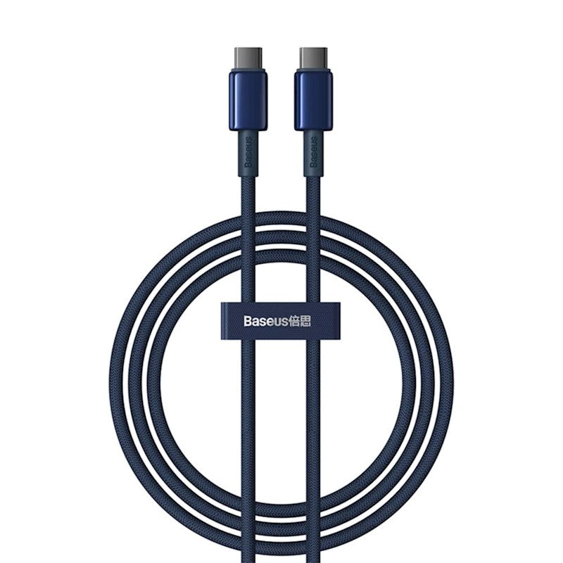 Baseus Tungsten Gold Fast Charging Cable Type-C to Type-C 100W 2m  | كابل تايب سي بيسوس تنجستن جولد شحن سريع 100 واط 2 متر -