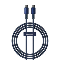 Baseus Tungsten Gold Fast Charging Cable Type-C to Type-C 100W 2m  | كابل تايب سي بيسوس تنجستن جولد شحن سريع 100 واط 2 متر -