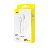 كابل شحن سريع Baseus Tungsten Gold Fast Charging Data Cable Type-C to Type-C 100W 1m Titanium Galaxy Gold