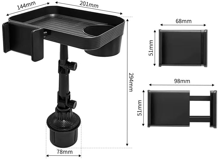 DENX 3-in-1 Car Cup Holder Food Tray Phone Mount DX1285 | حامل أكواب 3 في 1 للسيارة دينكس