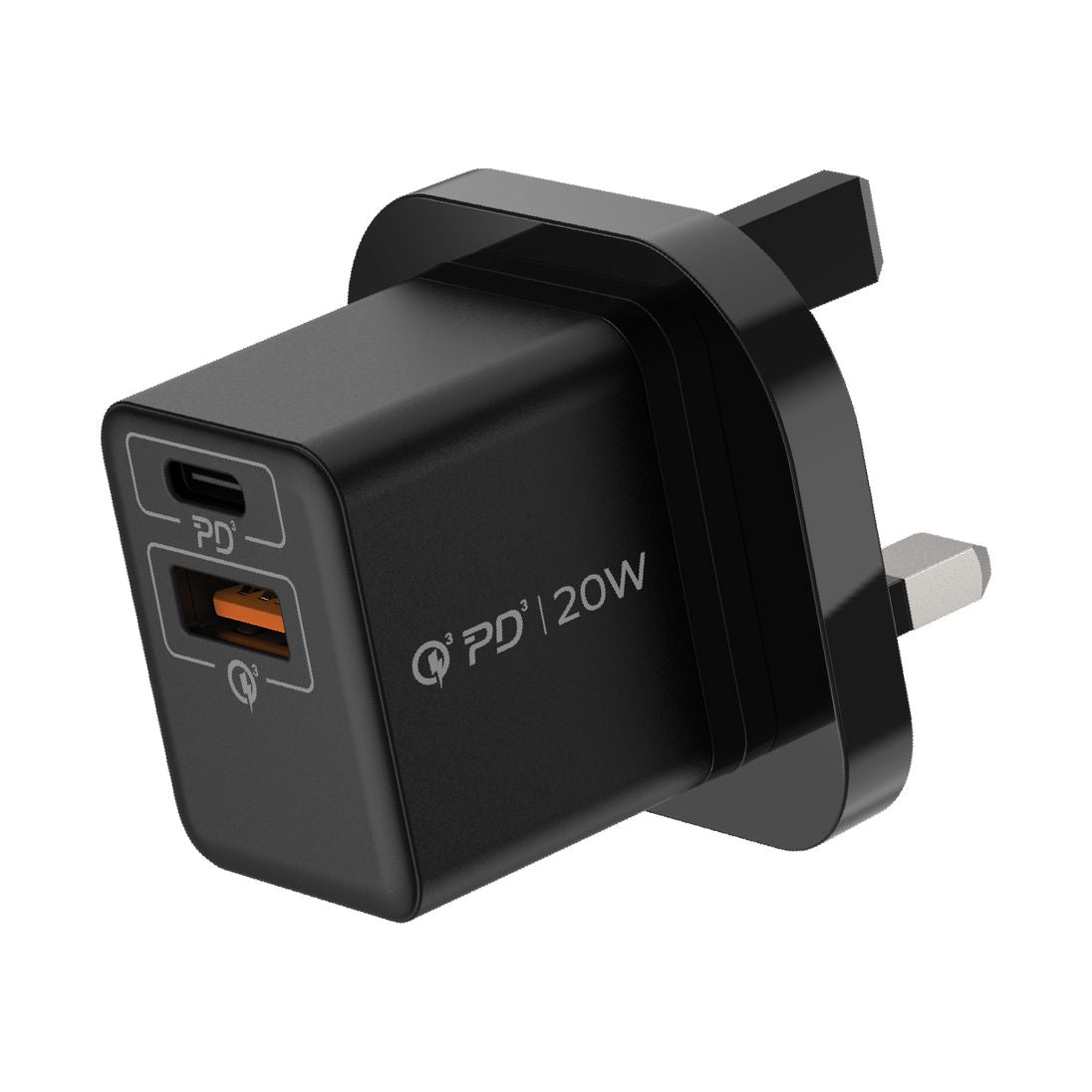 شاحن موماكس وان بلاج بحجم صغير بمنفذي تايب سي ويو اس بي اي وبقدرة شحن 20 واط | Momax One Plug 20W 2-Port Mini Charger | Dual Port Fast Charger