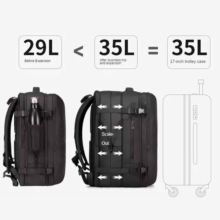 Çenteya Piştê ya Laptop a Rêwîtiyê ya Bange 1909 35L ya Avnegir - Reş