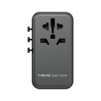 شاحن سفر موماكس 1-World  العالمي ب 4 منافذ وبقدرة شحن 100 واط | Momax 1-World 100W GaN Charger | 4-Port Universal Fast Charger with AC Travel Adapter