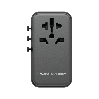 Şarjêra Momax 1-World 100W GaN | Şarjêra Bilez a Gerdûnî ya 4-Port bi Adaptora Seyahetê ya AC - Şarjêra Momax 1-World 100W GaN, Şarjêra Bilez a Gerdûnî ya 4-Port bi Adaptora Seyahetê ya AC