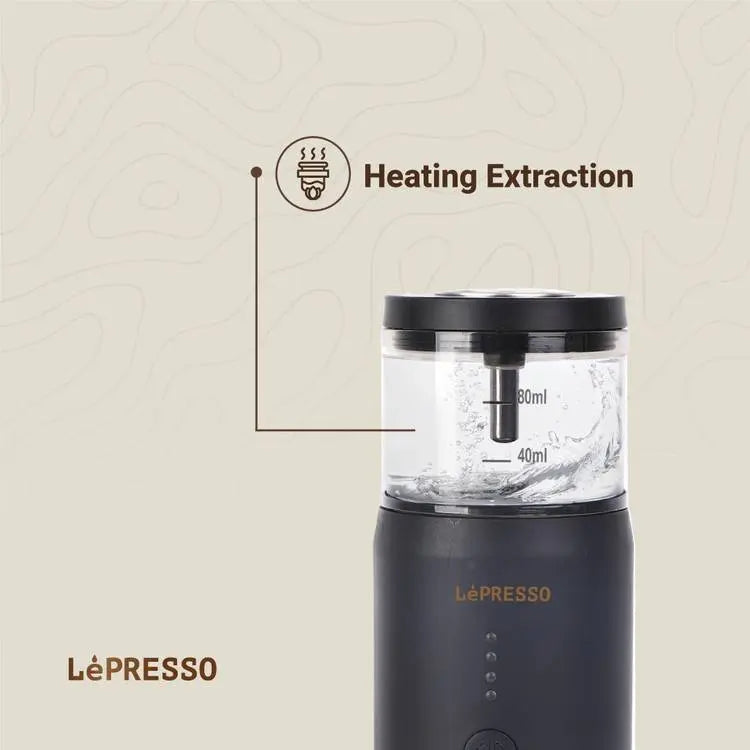 ماكينة إسبريسو محمولة LePresso مع مقياس حرارة حراري – أسود | LePresso Portable Espresso Machine with Thermal Meter – Black