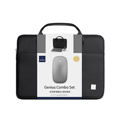 طقم ويوو جينيوس كومبو 3 في 1, حقيبة لابتوب وماوس وماوس باد | WIWU GENIUS COMBO SET Laptop 3 in 1 – Bag + Mouse + Mouse Pad