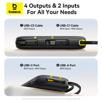 Baseus EnerFill FC31 Qpow 3 Power Bank 20000mAh 45W Black - باور بانك بيسوس انرفيل FC31 كيو باو 3 20000 مللي أمبير 45 واط أسود
