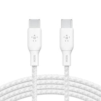 Belkin BoostCharge USB-C bo USB-C Braided Cable 100W PD 2M - Kabloya USB-C bo USB-C bi şarjêrê zêdekirî, ji naylonê pêçayî, hêza 100W, dirêjahiya 2 metreyan