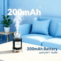 ناشر عطر بورودو لاروسي برأس ألماسي وخزان 120 مل و4 أوضاع رش وتغطية 9م³ وشحن USB-C - أسود | Porodo La Rossi Diamond Head Aroma Diffuser Black