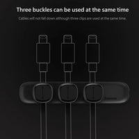 Baseus Peas Cable Clip Black - منظم كابلات مغناطيسي أسود