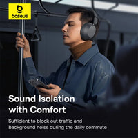 Baseus Bass 35 Max Wireless Headphones Grey | سماعات بيسوس باس 35 ماكس لاسلكية رمادي