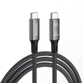 كيبل ماستر مظفر تايب سي الى تايب سي بقدرة شحن 240 واط وسرعة 40 Gbps ودعم 8K بطول 1 متر - رمادي | Master Braided 240W/40Gbps/8K60Hz Cable USB-C to USB-C 1M - Gray