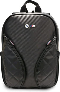 BMW Carry On Backpack PU Leather Carbon M Collection 15" Expandable Travel Bag | حقيبة ظهر BMW من CG Mobile جلد PU كربون M Collection لاب توب 15 بوصة