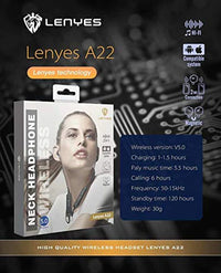 Lenyes سماعات رياضية بلوتوث 5.0 | إلغاء ضوضاء | 6+ ساعات تشغيل | Bluetooth Sport Earphones V5.0 Noise Cancelling