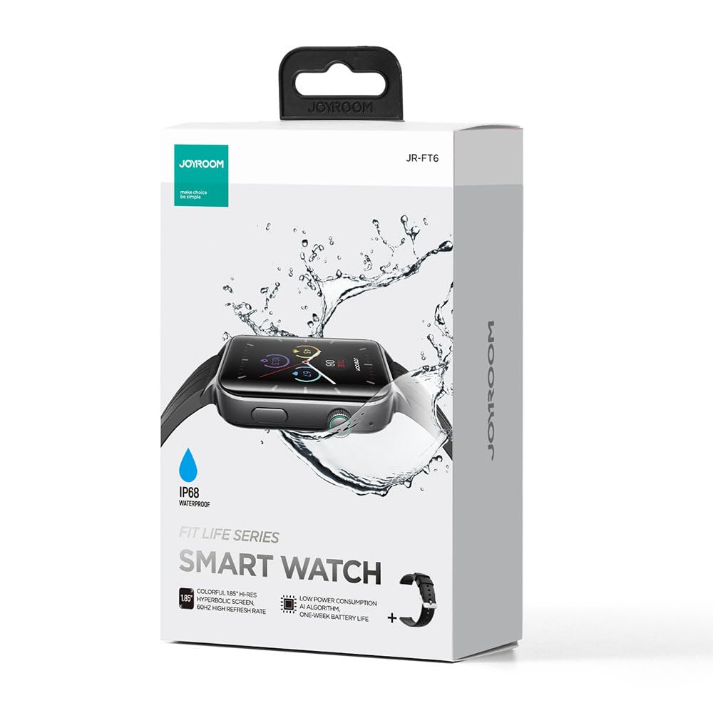 ساعة ذكية بشاشة 1.85 انش ومكالمات بلوتوث من جويرووم | JOYROOM JR-FT6 Smartwatch 1.85" with Bluetooth Calling