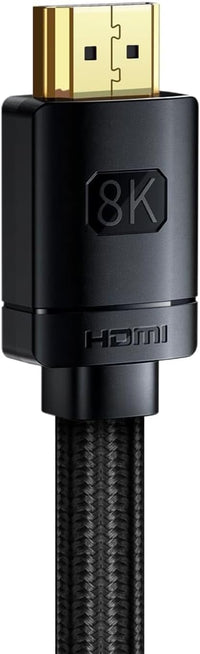 Baseus HDMI 8K Adapter Cable HDMI→HDMI 3m Black - كابل بيسوس HDMI 8K محول 3 متر أسود