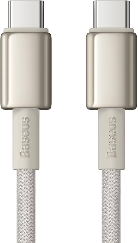 Baseus Tungsten Gold USB-C to USB-C Cable 100W 1m - Navy Blue | كابل تايب سي بيسوس تنجستن جولد شحن سريع 100 واط 1 متر - أزرق