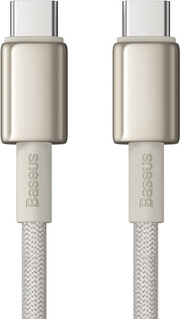 Baseus Tungsten Gold Fast Charging Cable Type-C to Type-C 100W 2m  | كابل تايب سي بيسوس تنجستن جولد شحن سريع 100 واط 2 متر -