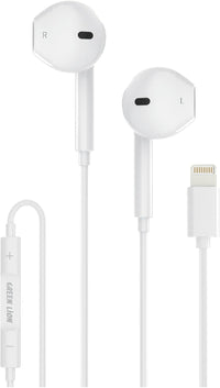 سماعات جرين لايون ستيريو السلكية بمنفذ لايتننغ - ابيض | Green Lion Wired Stereo Earphones with Lightning Connector – White