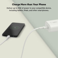 شاحن جداري بيلكن BoostCharge بمنفذ تايب سي وبقدرة شحن 25 واط | Belkin BoostCharge 25W wall charger with PPS USB charger plug with USB-C Power Delivery