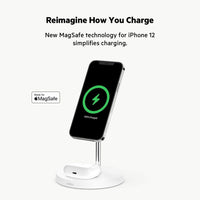Şarjêra Bêtêl a Belkin 2-di-1ê de bi MagSafe 15W Barkirina Bilez - Şarjêra Bêtêl a Belkin 2-di-1ê de bi MagSafe, Barkirina Bilez a 15W ji bo iPhone û cîhazên