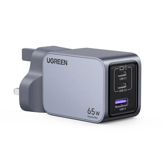 UGREEN Nexode Pro 65W GaN Fast Charger USB-A + 2×USB-C | شاحن نيكسود برو 65 واط يو جرين