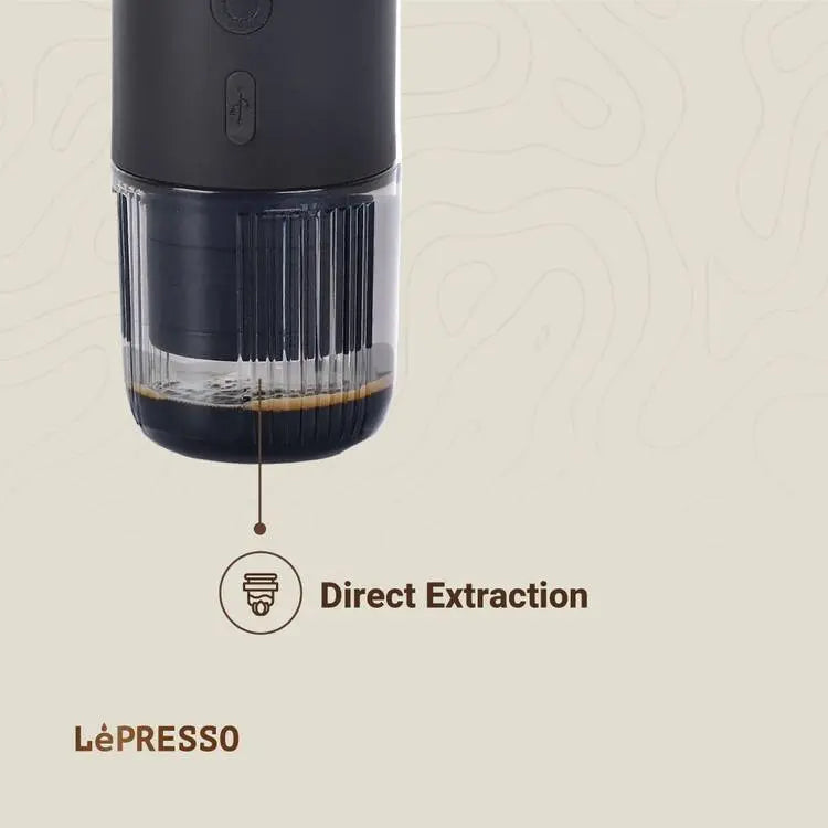 ماكينة إسبريسو محمولة LePresso مع مقياس حرارة حراري – أسود | LePresso Portable Espresso Machine with Thermal Meter – Black