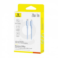كابل Baseus Silky Cable USB-C إلى Lightning 20W 1m أزرق | Baseus Silky Cable C-iP 20W 1m Blue