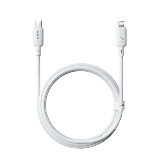 Baseus Silky Cable C→iP 20W 2m White - كابل بيسوس سيلكي شحن سريع 20 واط 2 متر أبيض